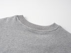 Grey crewneck T-shirt with ribbed neckline