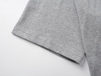 Grey short-sleeve T-shirt with stitched curved hem