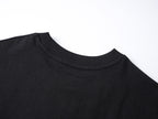 Black crew-neck T-shirt neckline with ribbed collar