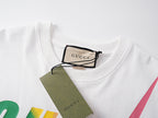 White Gucci T-shirt neckline with Gucci label at collar