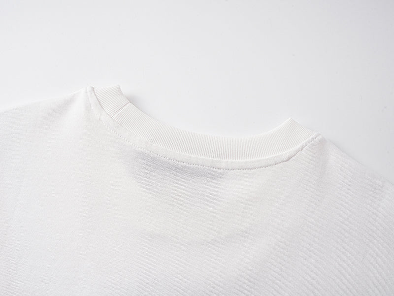White Gucci T-shirt crew collar with ribbed neckline