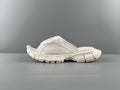 Balenciaga slide sandals, white, cushioned strap and chunky rubber sole