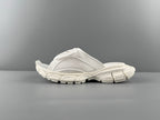 Balenciaga slide sandals, white, cushioned strap and chunky rubber sole