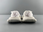 Balenciaga slide sandals, white, rear view with padded straps and textured footbed