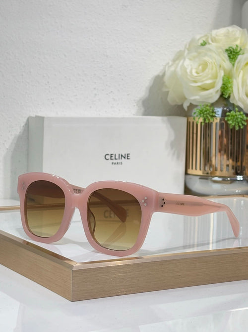 Celine pink square sunglasses with tinted lenses