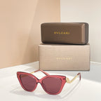 Bvlgari sunglasses with red frame and rose tinted lenses