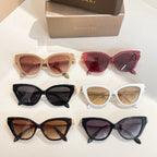Set of Bvlgari cat-eye sunglasses with mixed frames and tinted lenses