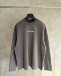 Long-sleeve sweatshirt, dark gray, crew neck, BALENCIAGA logo on chest
