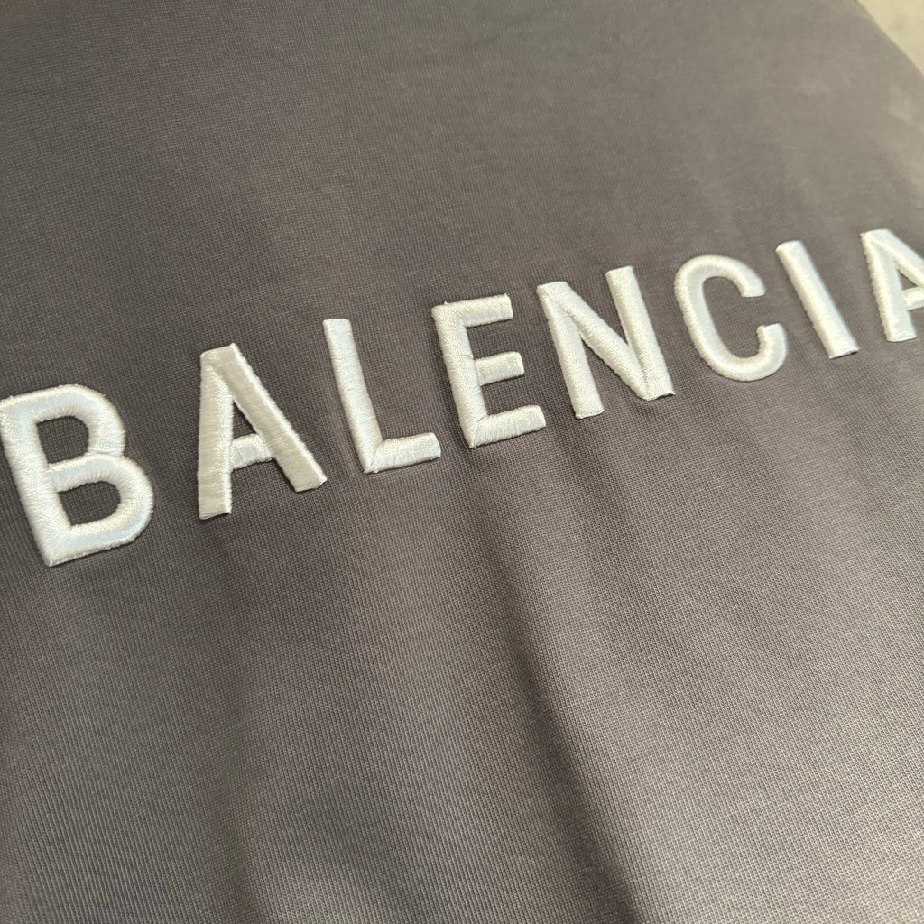 Long-sleeve sweatshirt, dark gray, large BALENCIAGA lettering on front