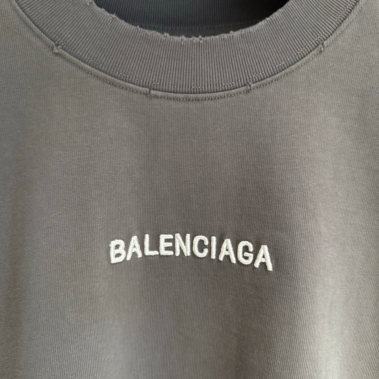 Long-sleeve sweatshirt, dark gray, BALENCIAGA logo on front