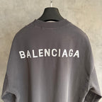 Long-sleeve sweatshirt, dark gray, crew neck, BALENCIAGA logo on upper back