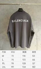 Long-sleeve sweatshirt, dark gray, crew neck, BALENCIAGA logo on back