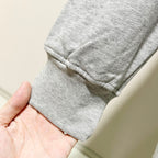 Gucci long-sleeve hoodie cuff with ribbed knit hem, heather gray fabric
