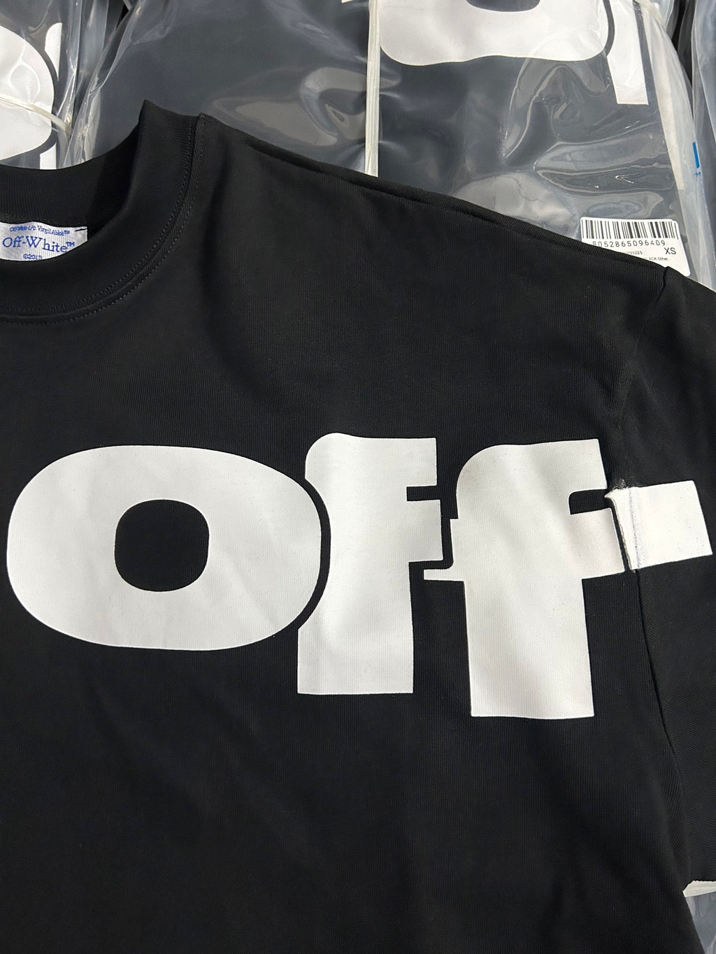 Black Off-White T-shirt with oversized white 'OFF' graphic on the front