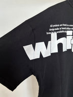 Off White T-shirt back side with quote text and large white 'white' graphic