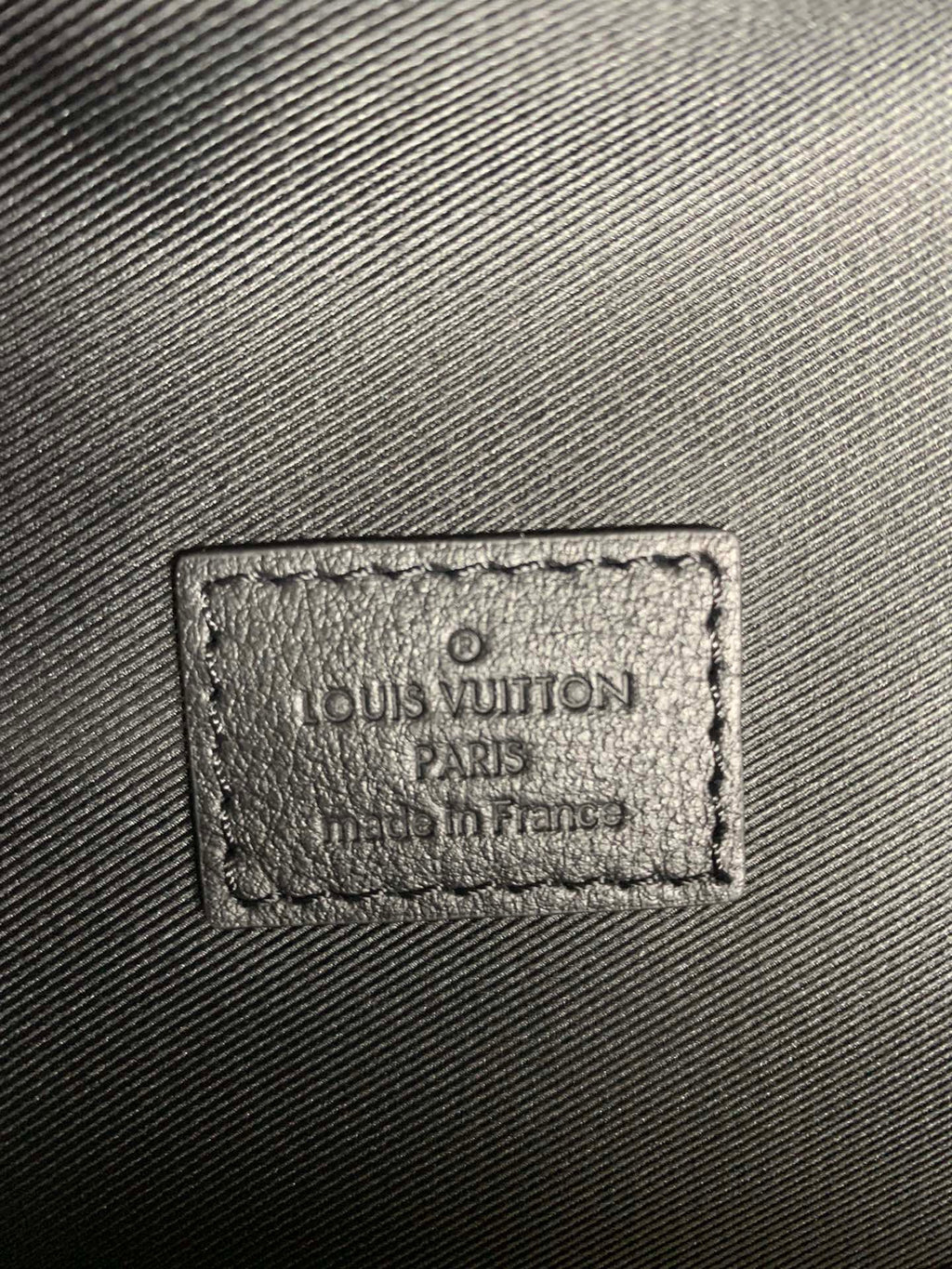 Louis Vuitton bag leather label patch with Louis Vuitton PARIS text