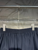 Balenciaga pants waistband with elastic gathers and dark navy fabric