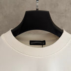 White crewneck long-sleeve shirt collar with interior label