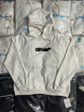 Off-White off-white hoodie sweatshirt with black logo graphic and drawstring hood