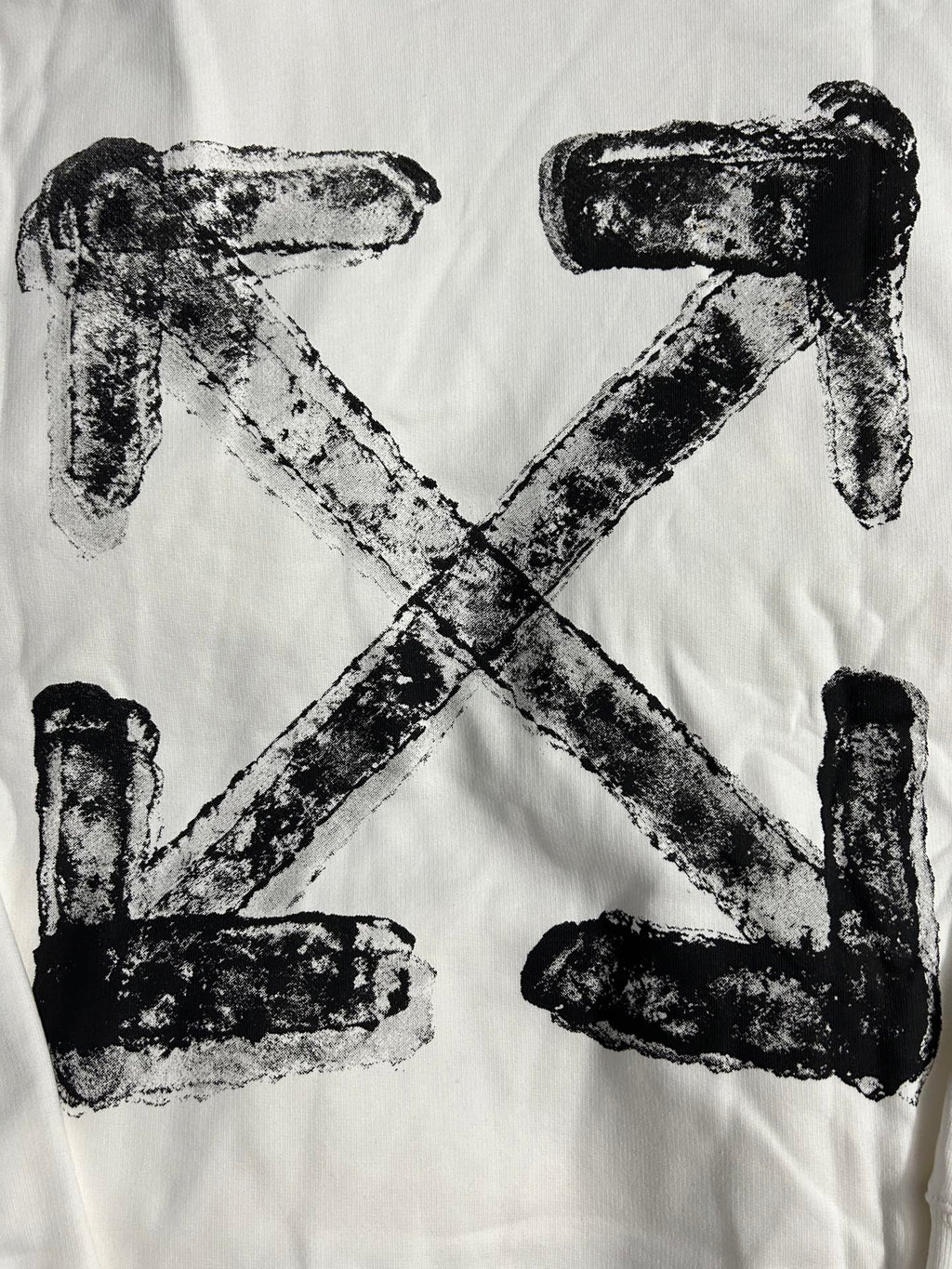 White hoodie with full front black X graphic print