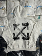 Off-White off-white hoodie sweatshirt with large black graphic on front