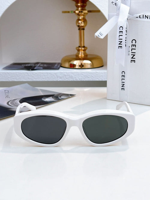 Celine sunglasses with white frame and dark lenses