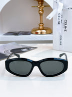 Sunglasses with black frame and dark lenses