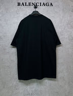 Black short-sleeve T-shirt with plain back