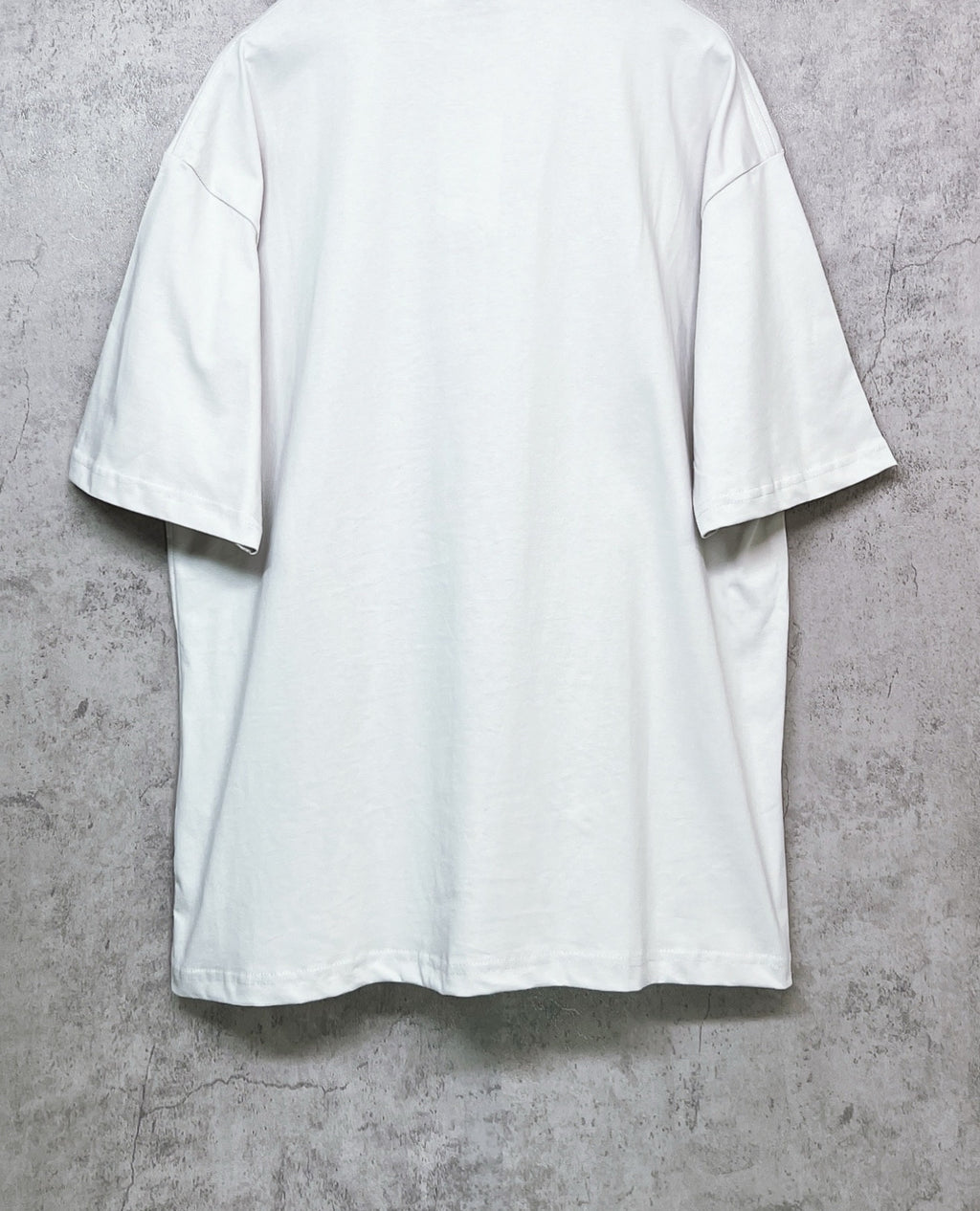 White short-sleeve T-shirt back view, full length