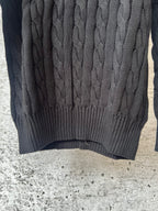 Ralph Lauren cable-knit sweater hem and ribbed cuffs, textured knit body