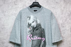 Balenciaga heather gray graphic T-shirt featuring Britney portrait, short sleeves