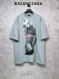 Balenciaga heather gray graphic T-shirt with Britney print on front