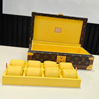 Louis Vuitton monogram trunk bag with yellow interior and open lid