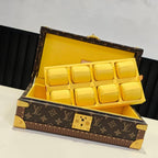 Louis Vuitton monogram trunk bag with yellow organizer compartments, open lid