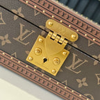 Louis Vuitton monogram trunk lock plate with gold hardware