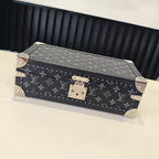 Louis Vuitton monogram storage trunk, closed with metal corners and lock