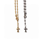 Gold and silver chain necklaces with cross pendants
