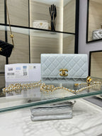 Chanel white quilted flap shoulder bag with gold CC logo and chain strap
