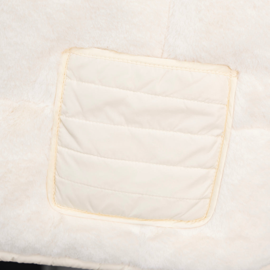 Moncler cream padded vest square quilted pocket panel