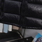 Moncler long puffer jacket, quilted panels with full-length center zipper