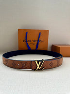 Louis Vuitton belt in tan monogram canvas with gold LV buckle