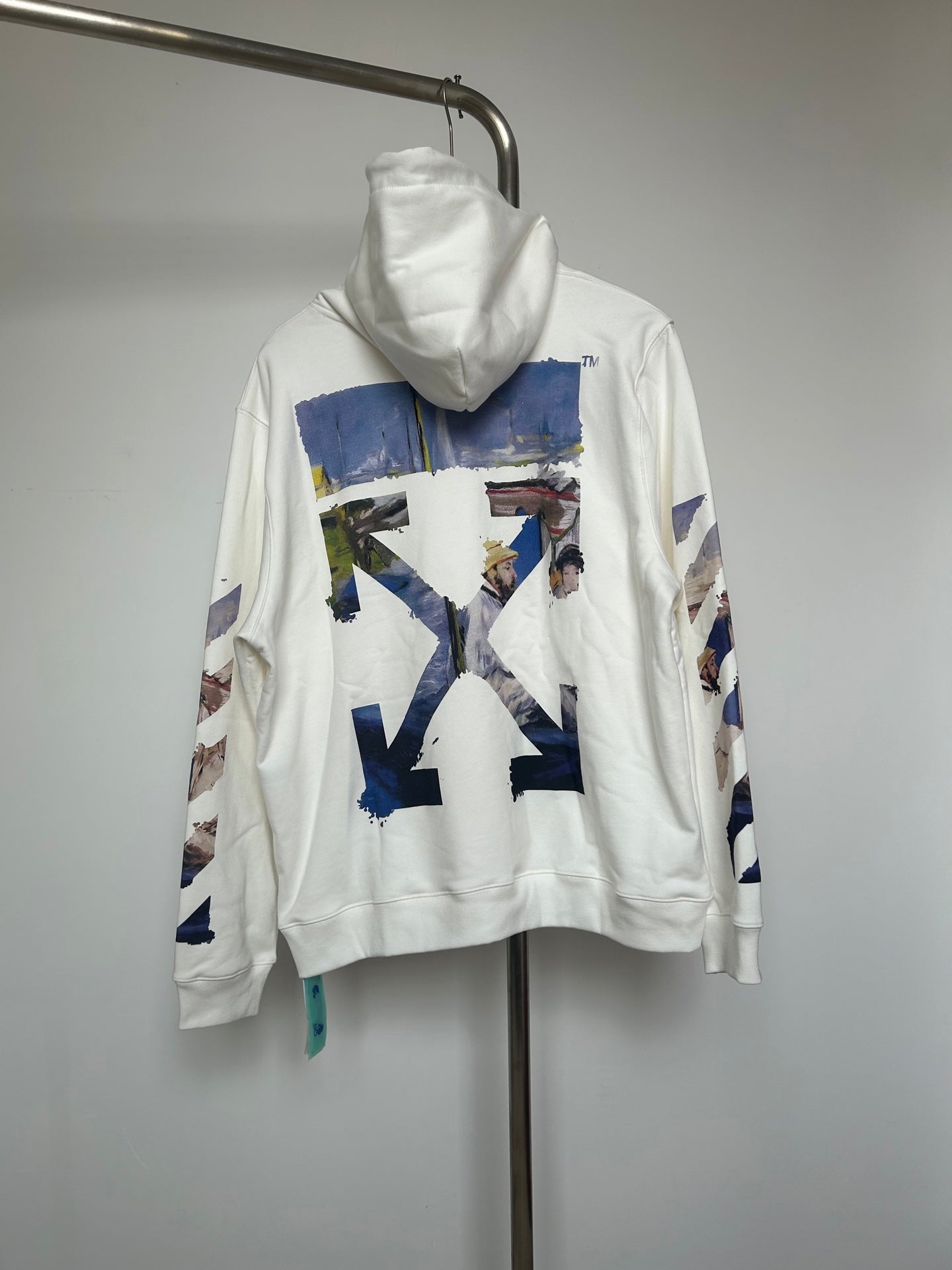 Off-White off-white hoodie with large X-style front graphic and hood