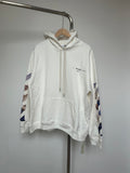 Off-White off-white hoodie with colorful graphic sleeve panels and front pocket