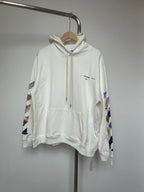 Off-White hoodie in off-white with hood, drawstrings, and front kangaroo pocket