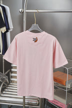 Louis Vuitton light pink short-sleeve T-shirt with small multicolor logo on back