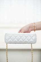 Chanel quilted wallet-on-chain with gold chain strap and clasp top