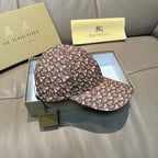 Burberry baseball cap with TB monogram print, front and side view