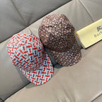 Set of Burberry caps: brown TB monogram and red-and-white TB monogram