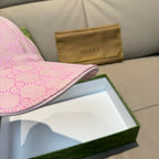 Pink monogram baseball cap brim with stitched edge