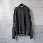 Balenciaga long-sleeve hoodie in dark gray with kangaroo pocket and drawstring hood